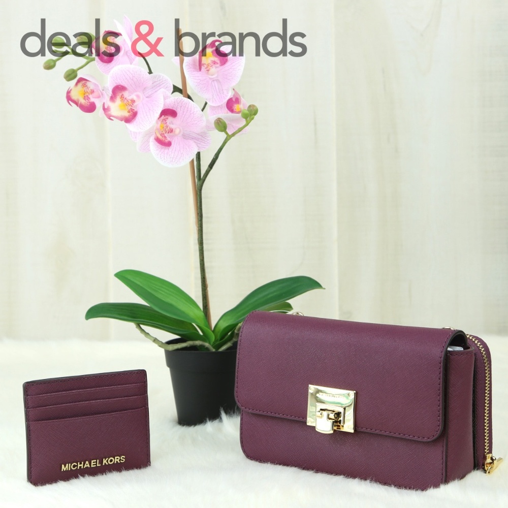 NWT MICHAEL KORS Tina Xbody & Jet Set Card Holder